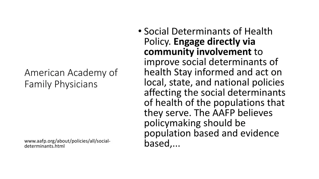 social determinants of health policy engage