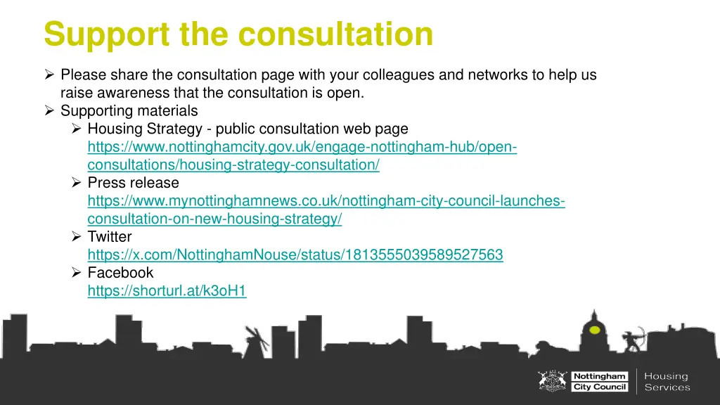 support the consultation