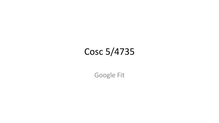 cosc 5 4735