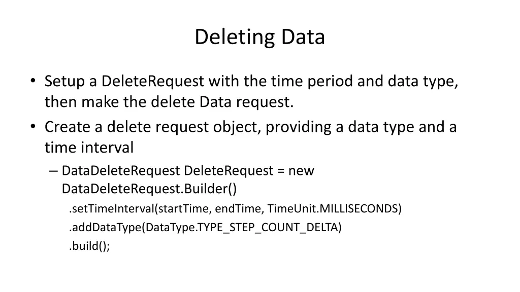 deleting data