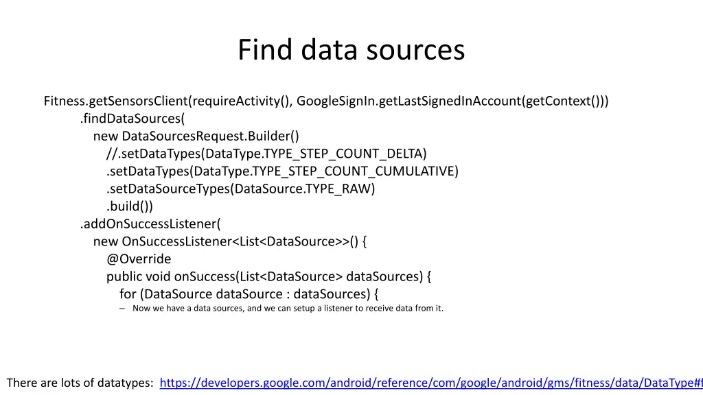 find data sources