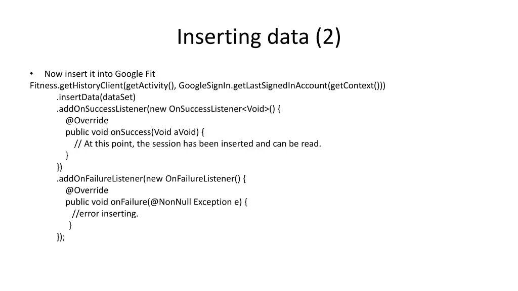 inserting data 2