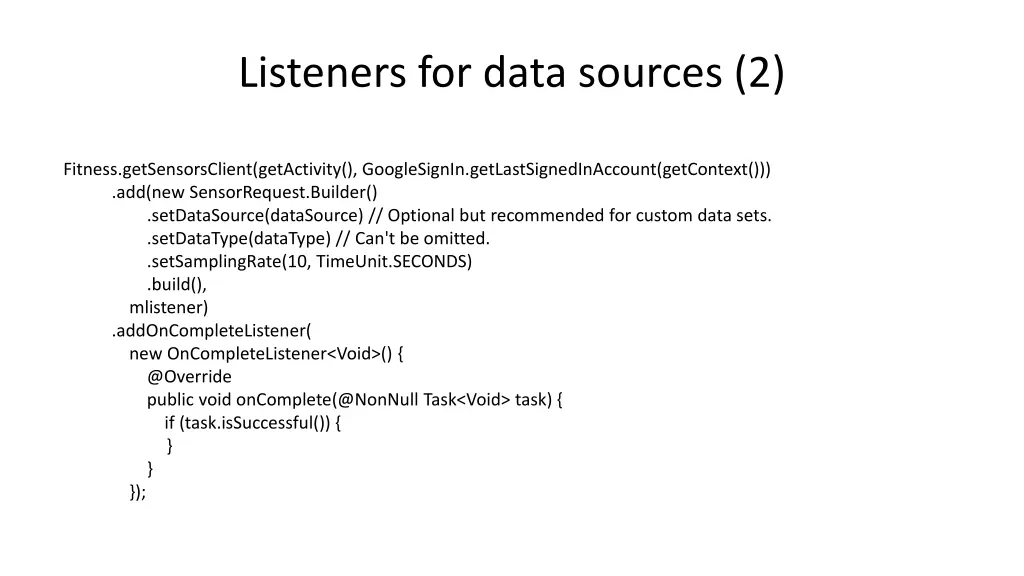 listeners for data sources 2