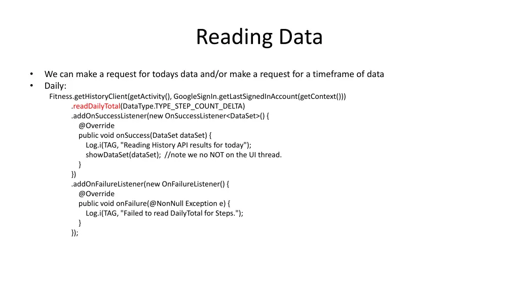 reading data