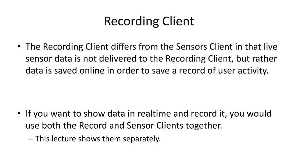 recording client 1