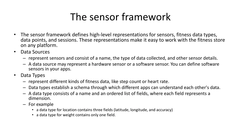 the sensor framework