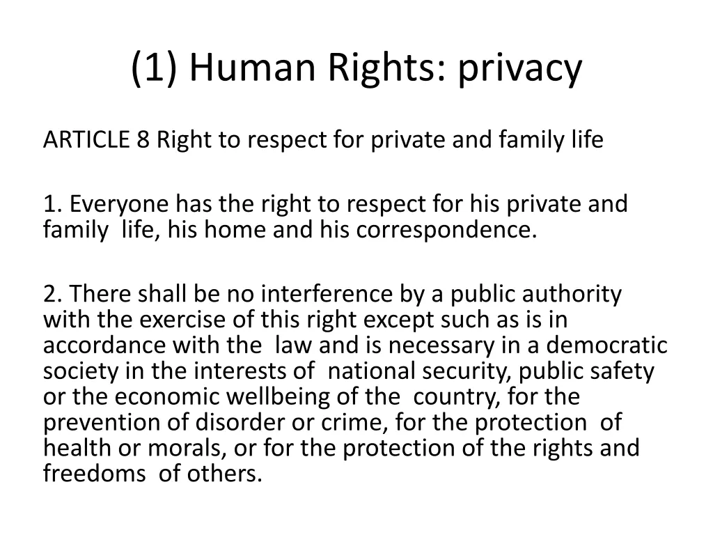 1 human rights privacy