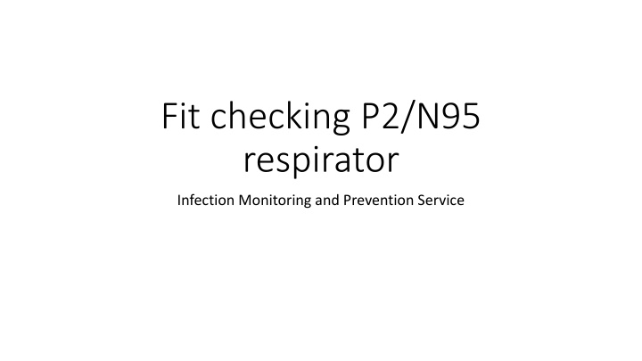 fit checking p2 n95 respirator