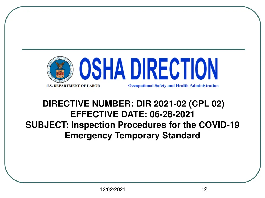 directive number dir 2021 02 cpl 02 effective