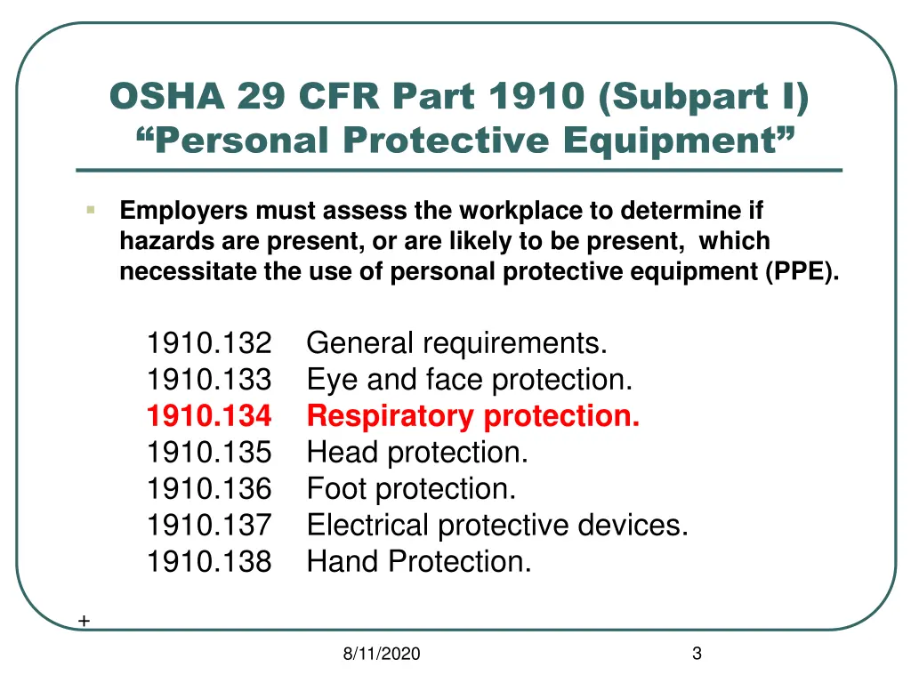 osha 29 cfr part 1910 subpart i personal