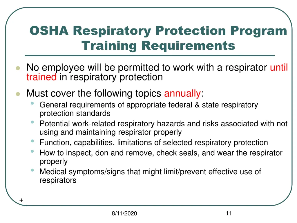 osha respiratory protection program training