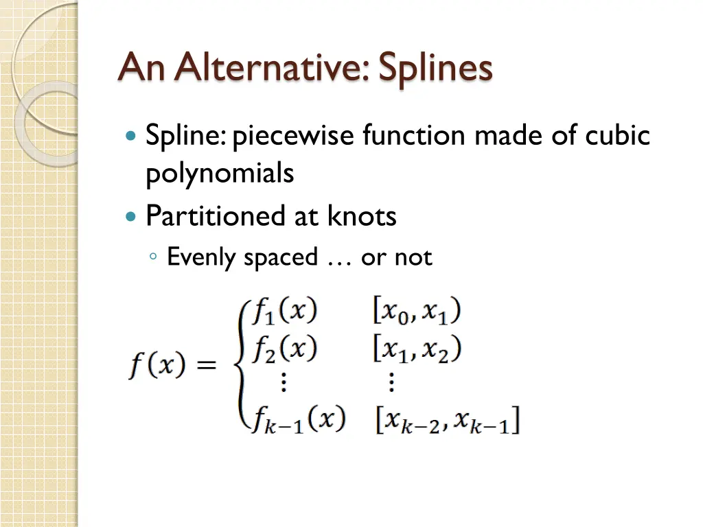 an alternative splines