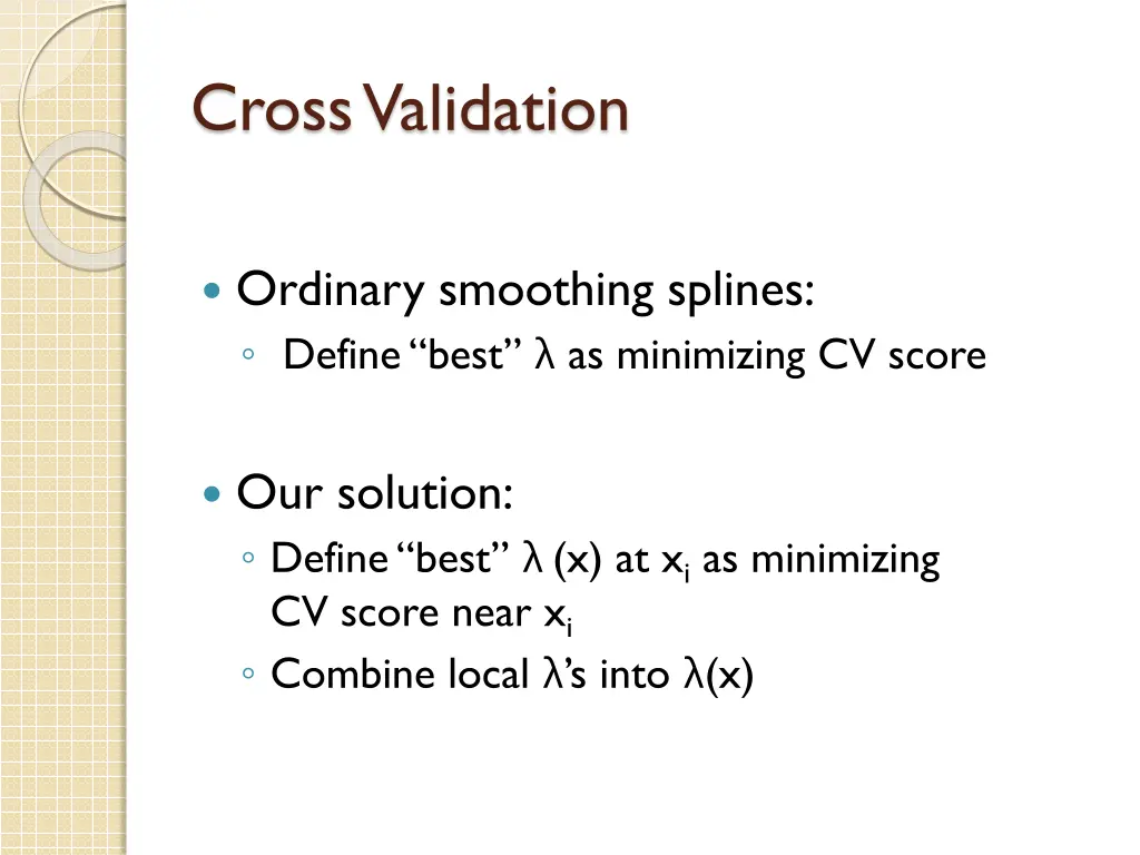 cross validation