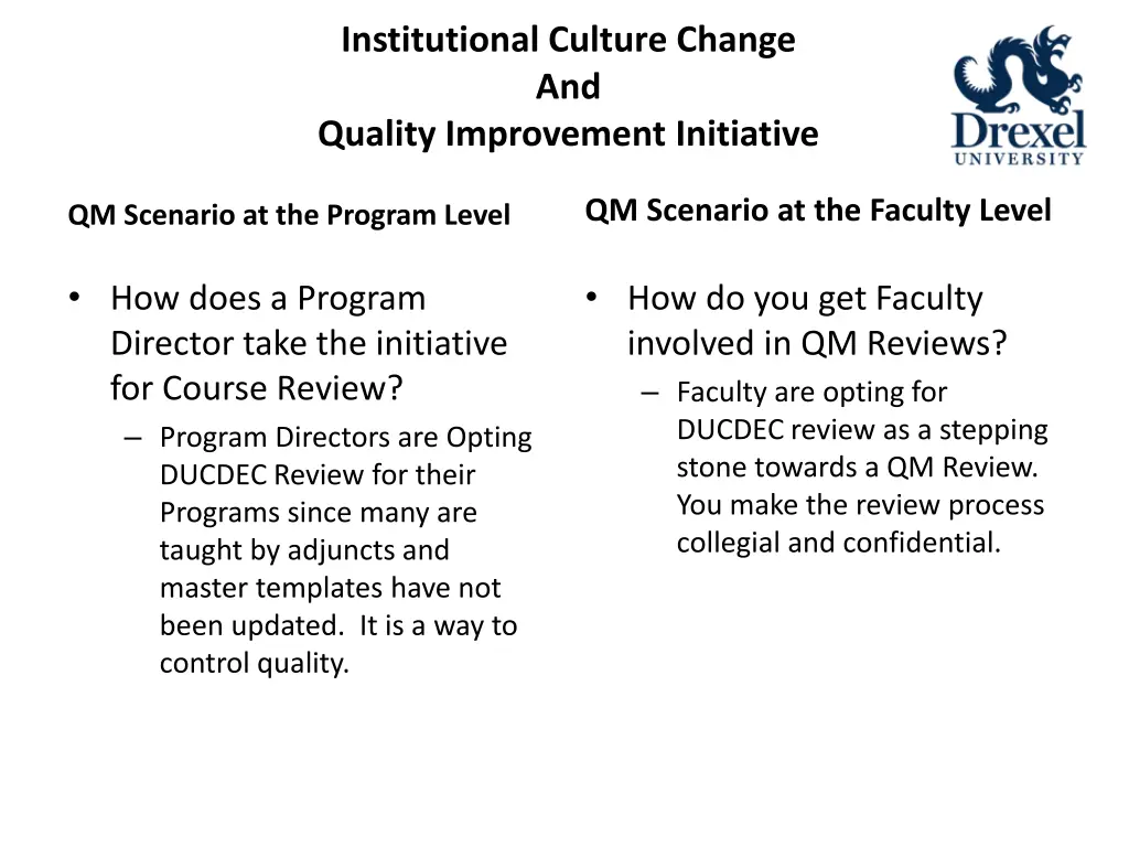 institutional culture change and quality 1