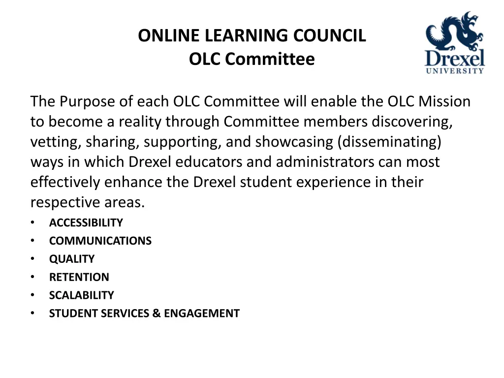 online learning council olc committee