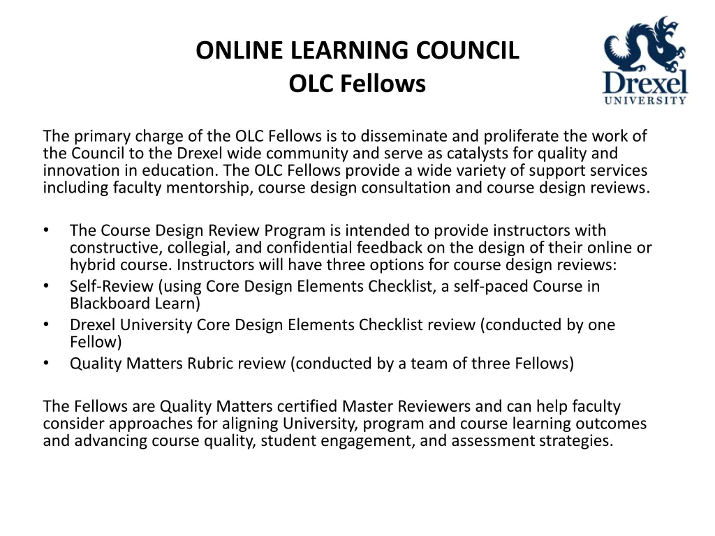 online learning council olc fellows