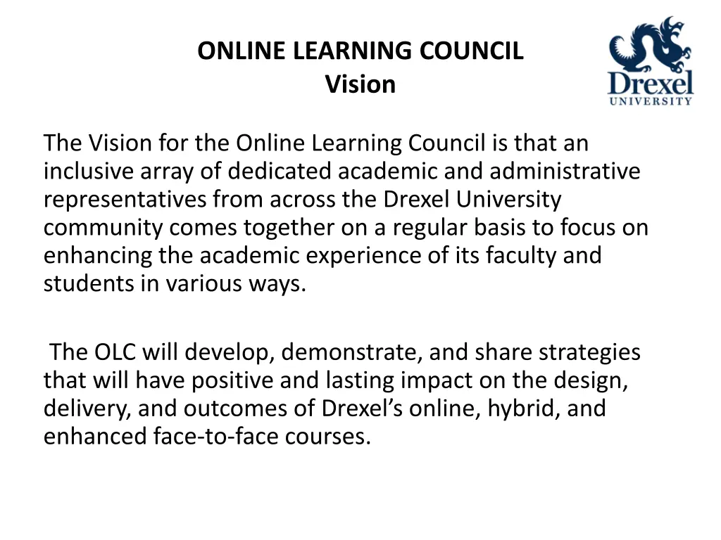 online learning council vision