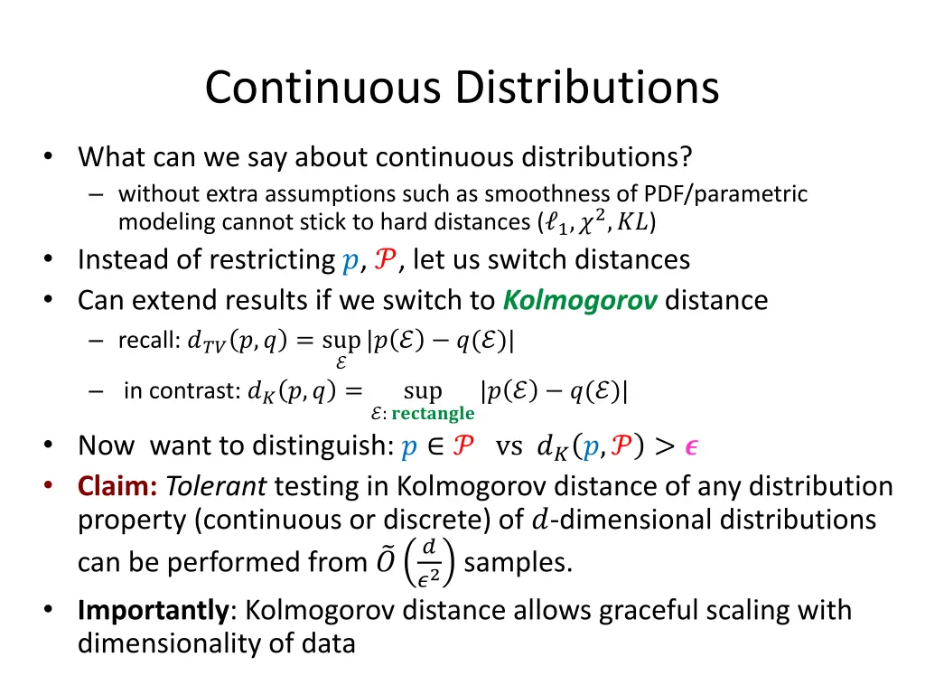 continuous distributions