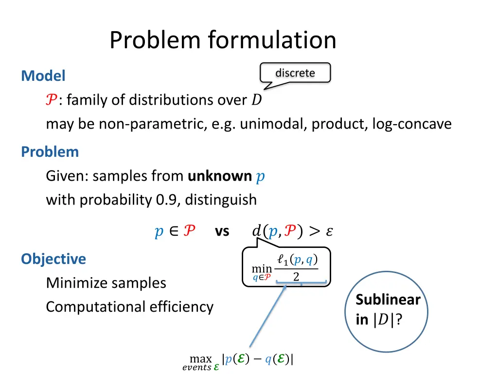 problem formulation