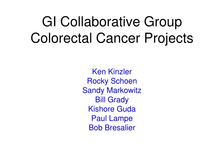 gi collaborative group colorectal cancer projects