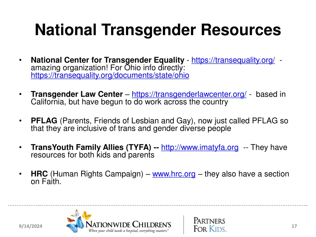 national transgender resources