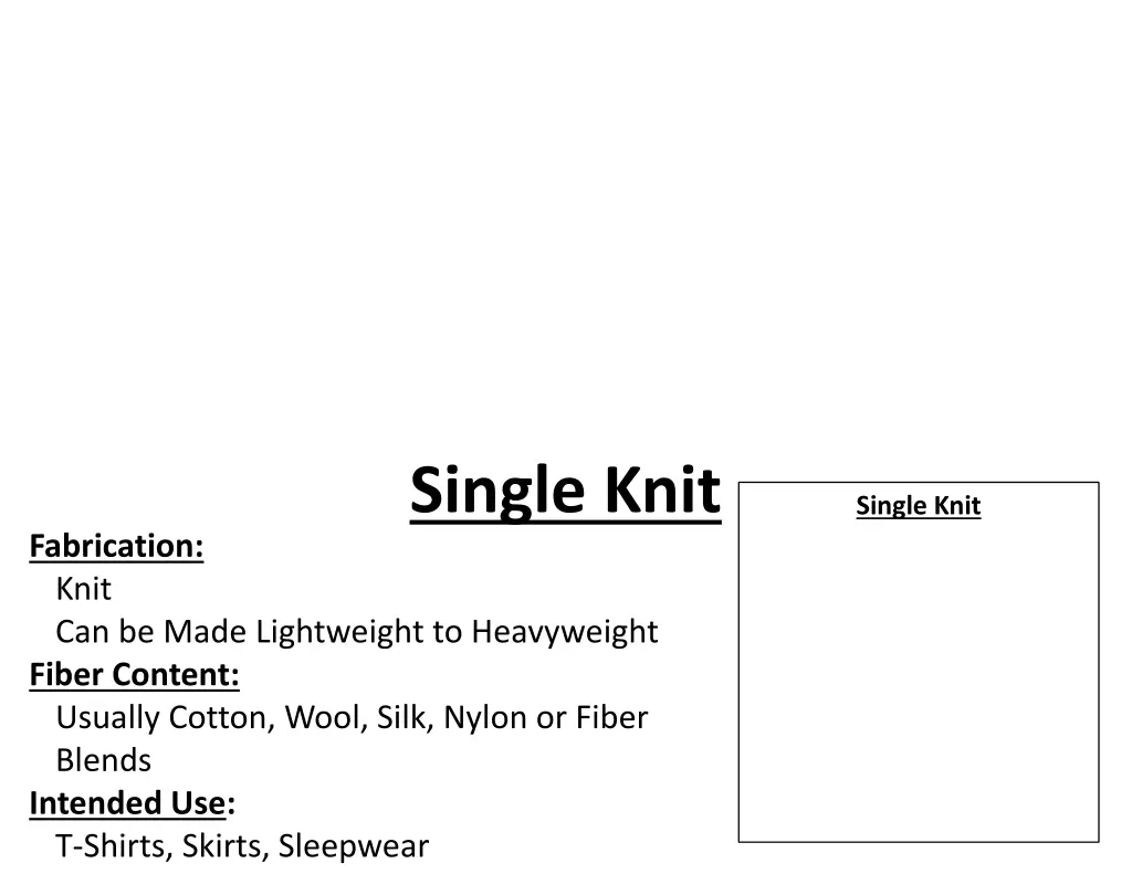 single knit