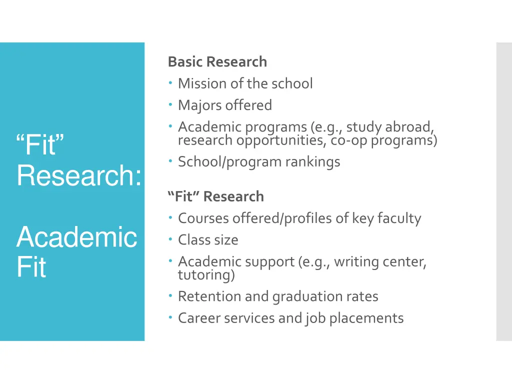 basic research mission of the school majors