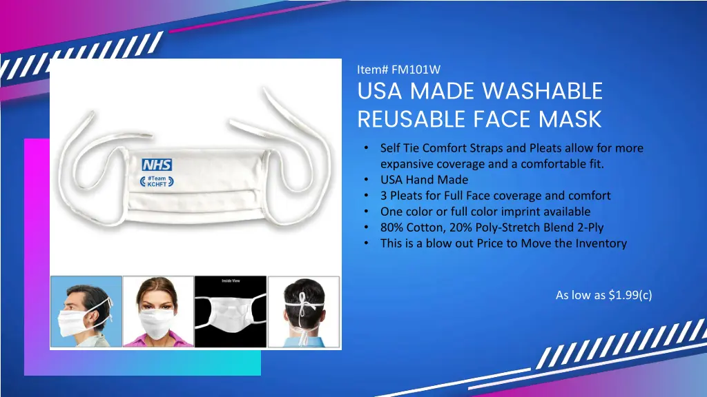 item fm101w usa made washable reusable face mask