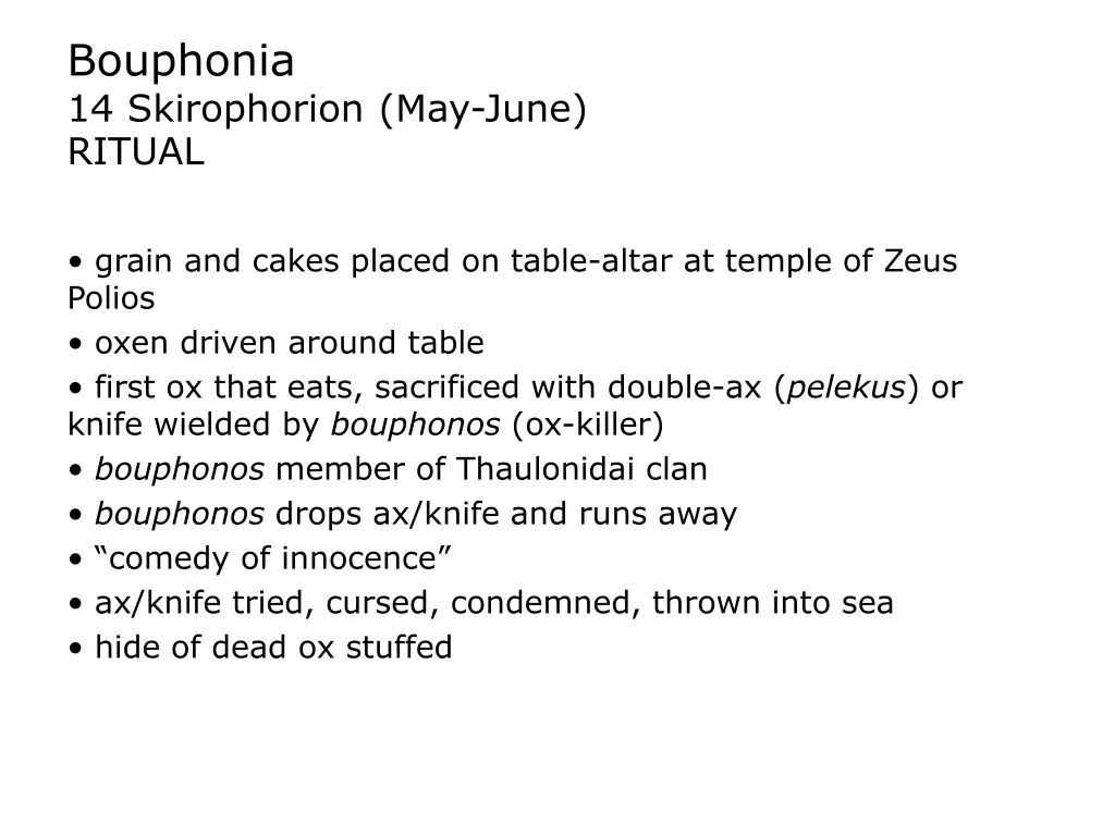 bouphonia 14 skirophorion may june ritual