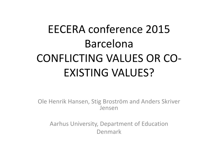 eecera conference 2015 barcelona conflicting