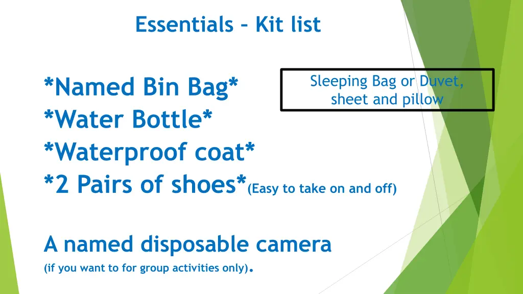 essentials kit list