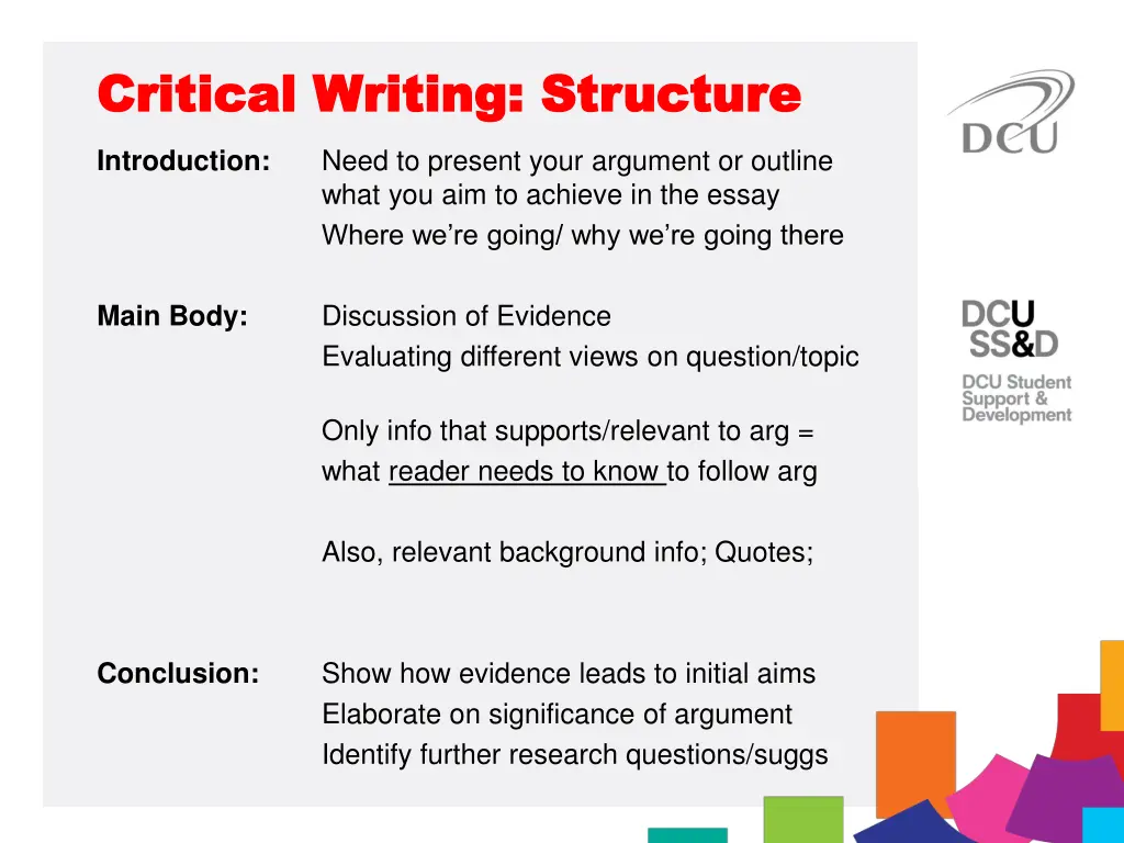 critical writing structure critical writing