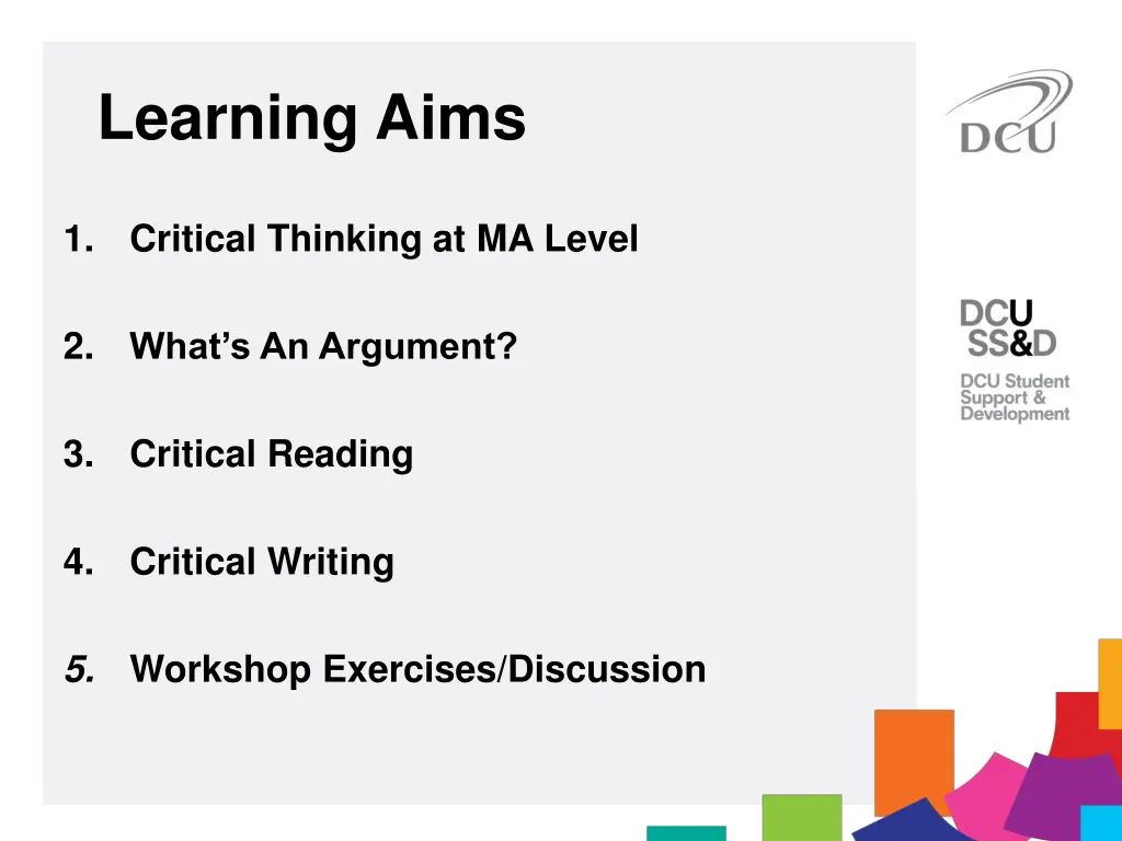 learning aims