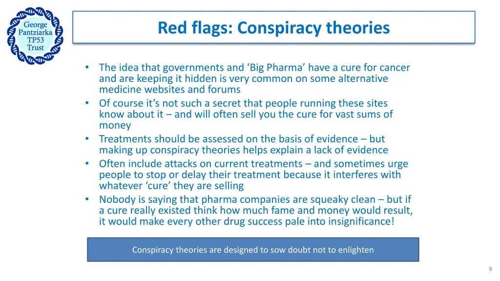 red flags conspiracy theories