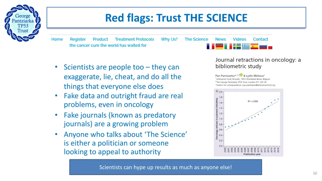 red flags trust the science