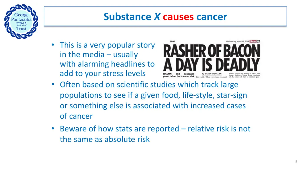 substance x causes cancer