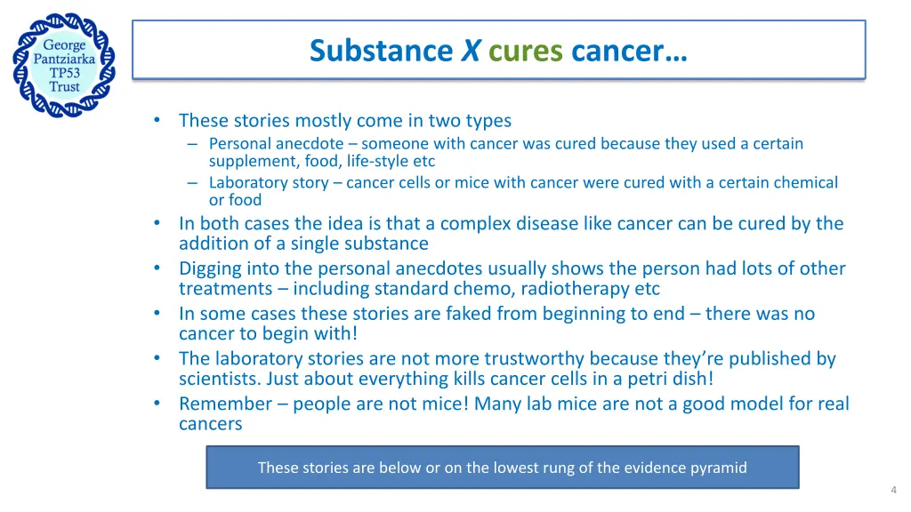 substance x cures cancer