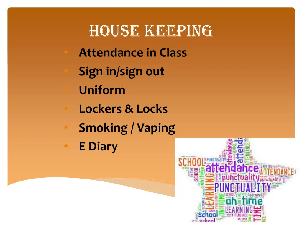 house keeping attendance in class sign in sign