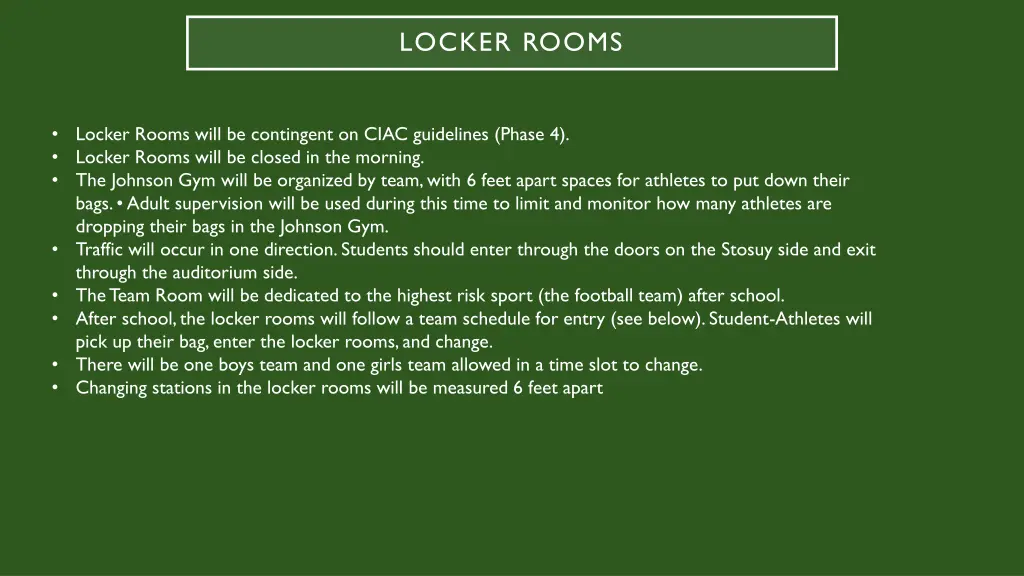 locker rooms