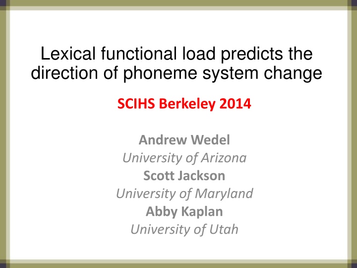 lexical functional load predicts the direction