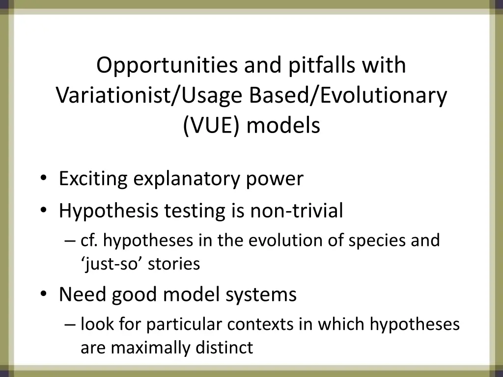 opportunities and pitfalls with variationist