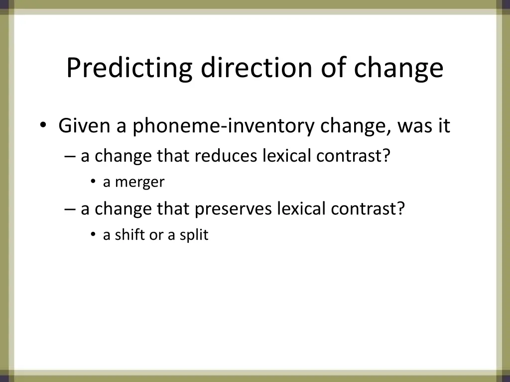 predicting direction of change