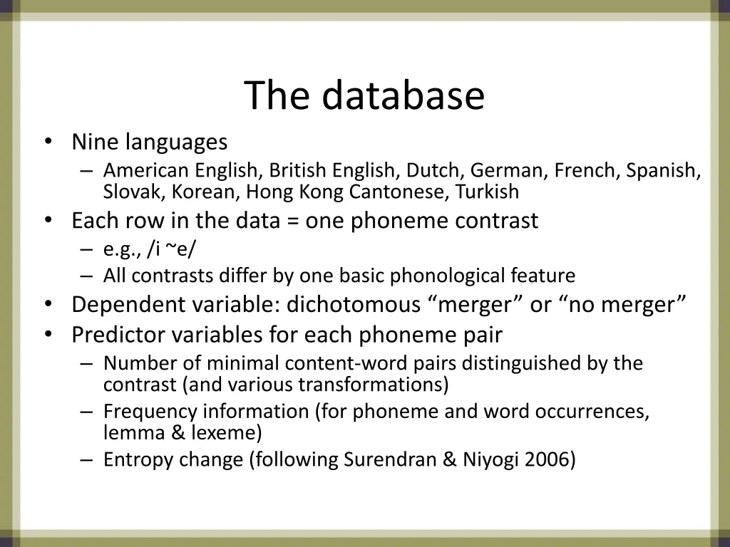 the database