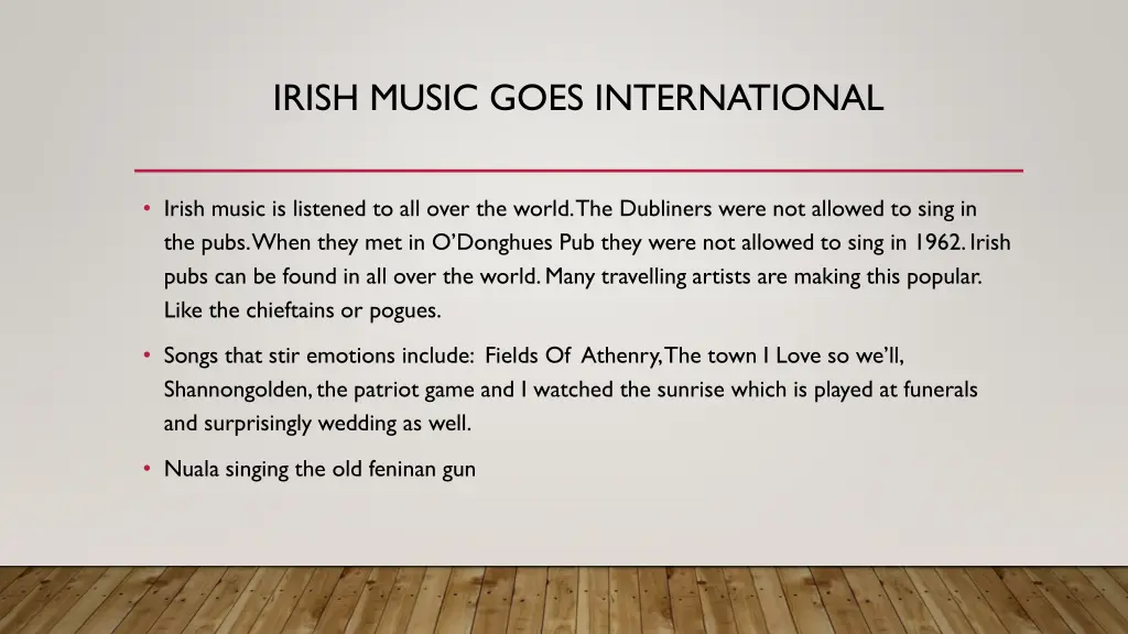 irish music goes international