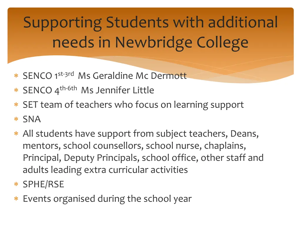 supporting students with additional needs