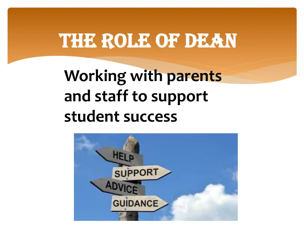 the role of dean the role of dean