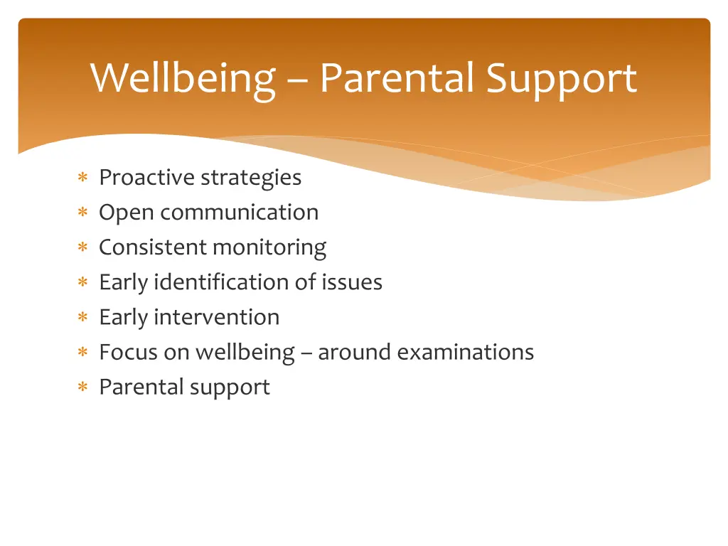 wellbeing parental support