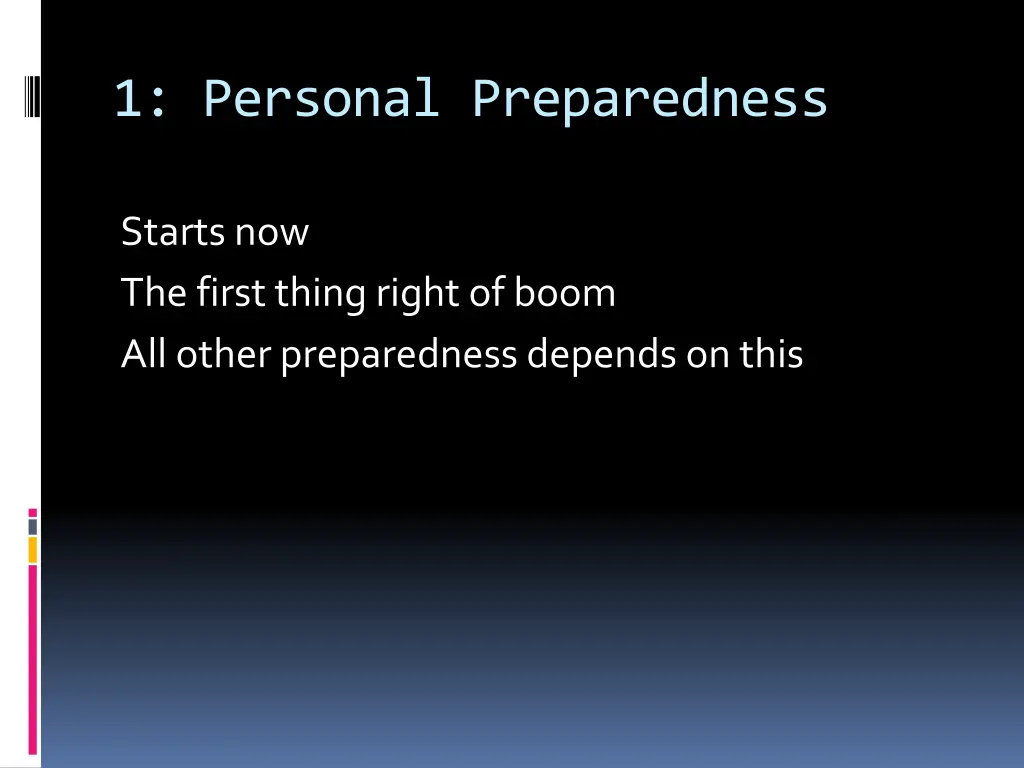 1 personal preparedness