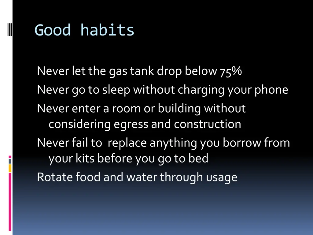 good habits