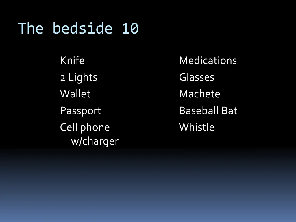 the bedside 10